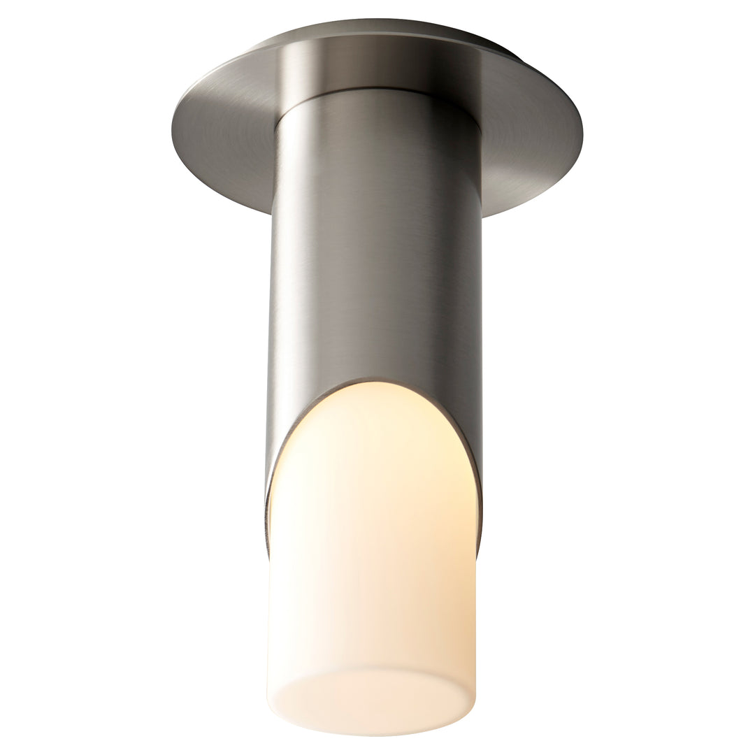 ELLIPSE Small Glass Ceiling Mount -4000k- Satin Nickel