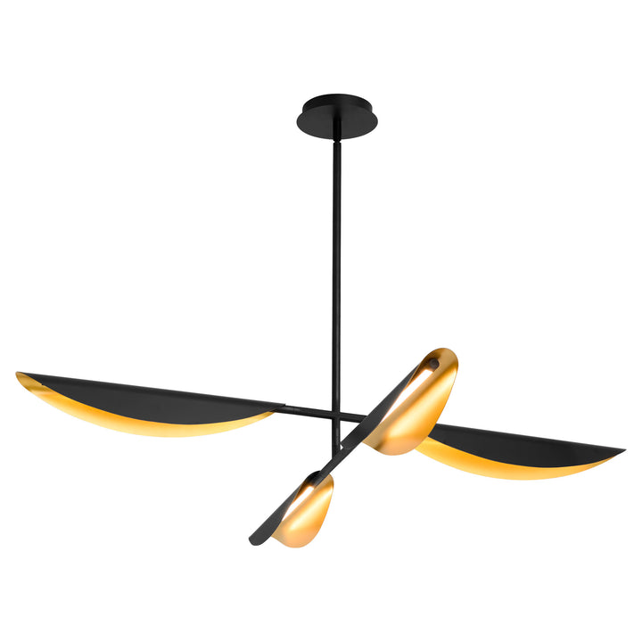 PIVOT CCT Four Light Chandelier - Black/Aged Brass
