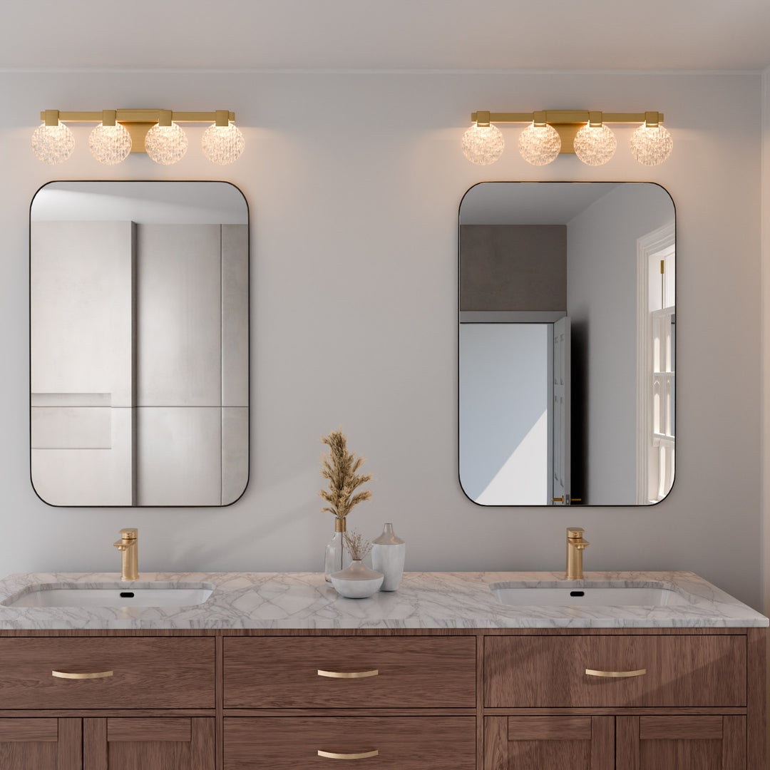 AXIOM Four Light CCT Vanity - Aged Brass