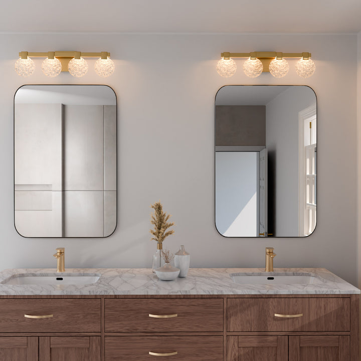AXIOM Four Light CCT Vanity - Aged Brass