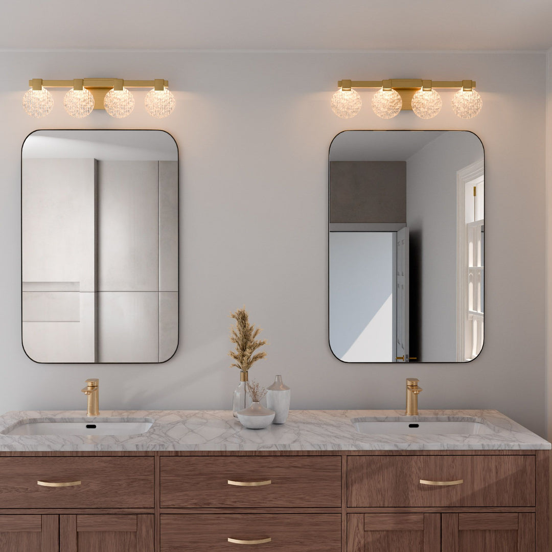 AXIOM Four Light CCT Vanity - Aged Brass