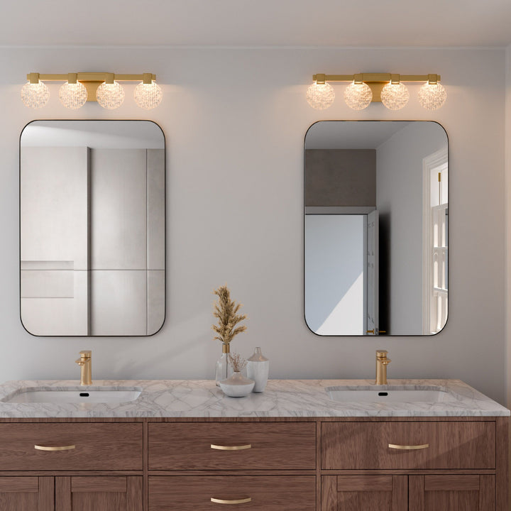 AXIOM Four Light CCT Vanity - Aged Brass