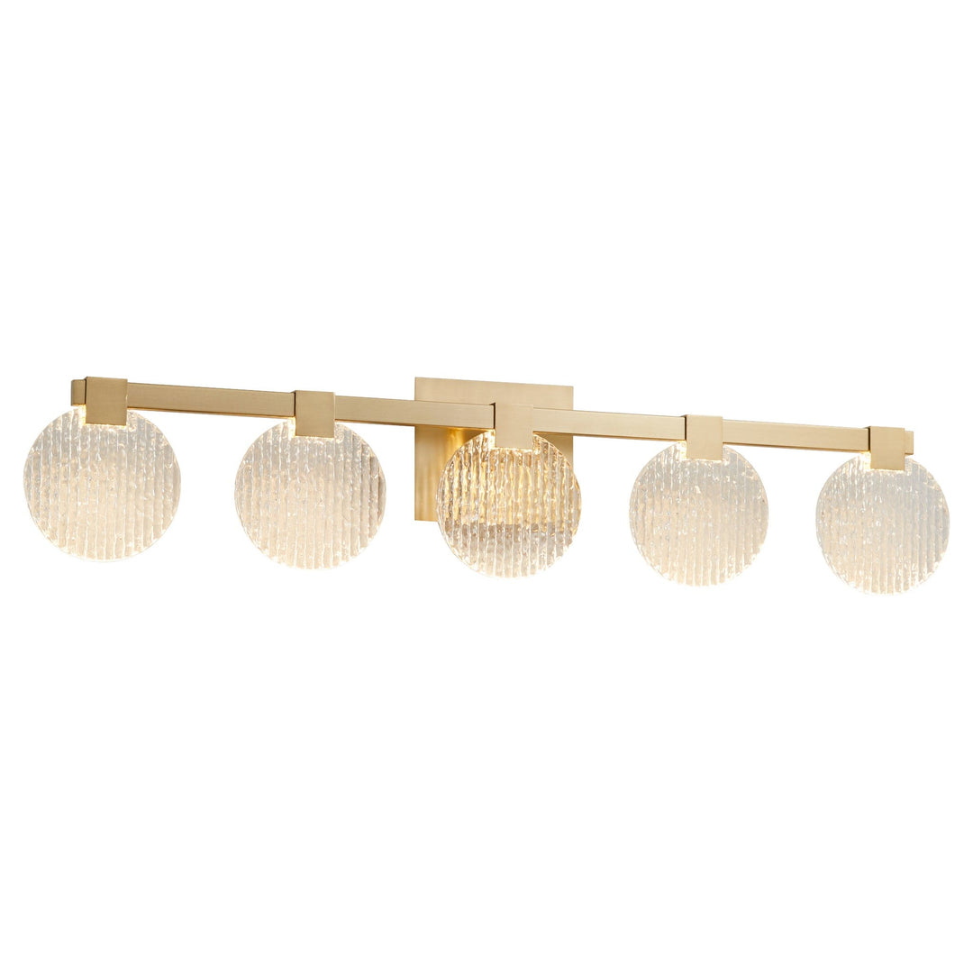 AXIOM Five Light CCT Vanity - Aged Brass