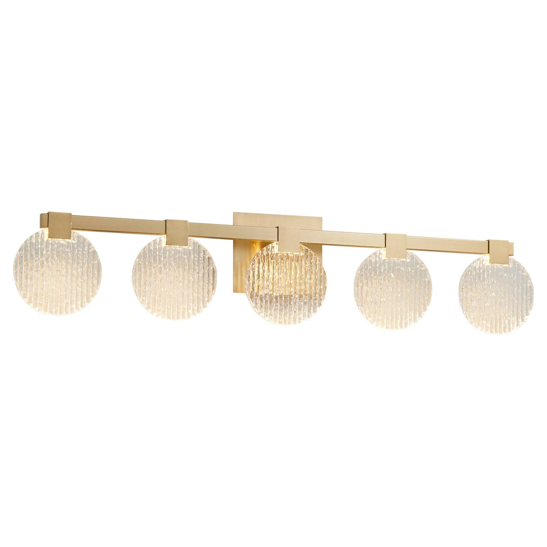 AXIOM Five Light CCT Vanity - Aged Brass