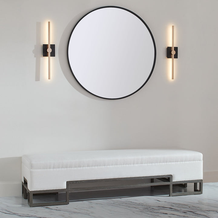 ZORA 24" Vanity -3000k- Black/Industrial Brass