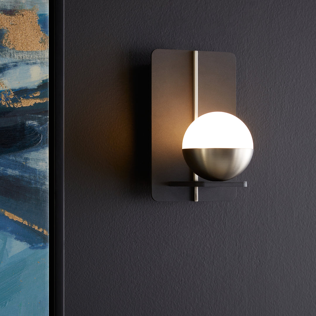 IOTA Wall Sconce -3000k- Black/Satin Nickel
