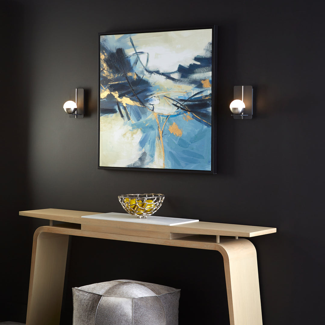 IOTA Wall Sconce -3000k- Black/Satin Nickel