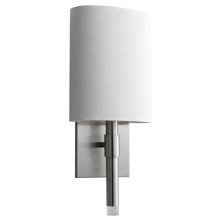 BEACON Fabric Wall Sconce -2700k- Satin Nickel