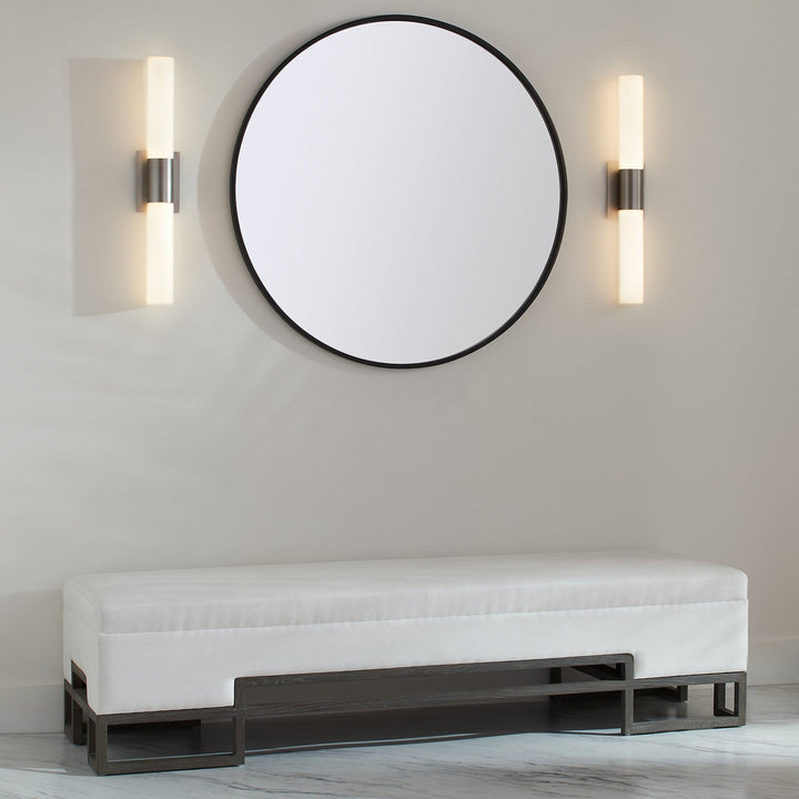 MAGNETA Glass Vanity -3000k- Satin Nickel