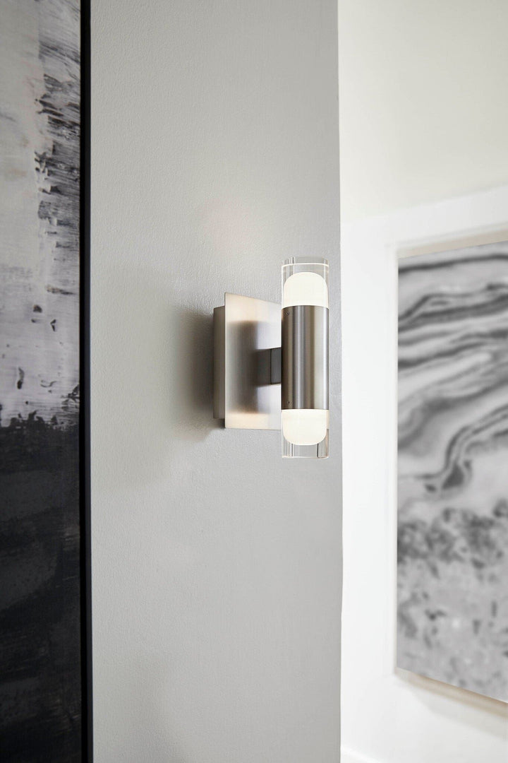 ALARUM Two Light LED Wall Mount - Satin Nickel
