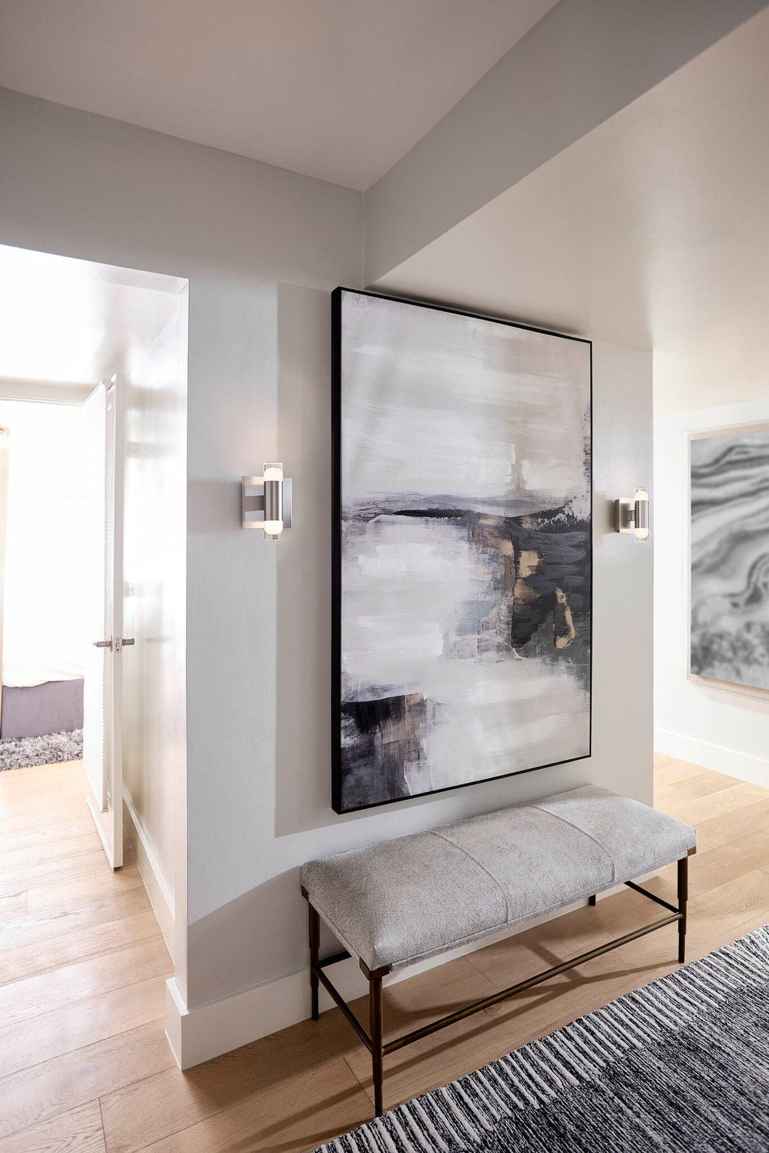 ALARUM Two Light LED Wall Mount - Satin Nickel