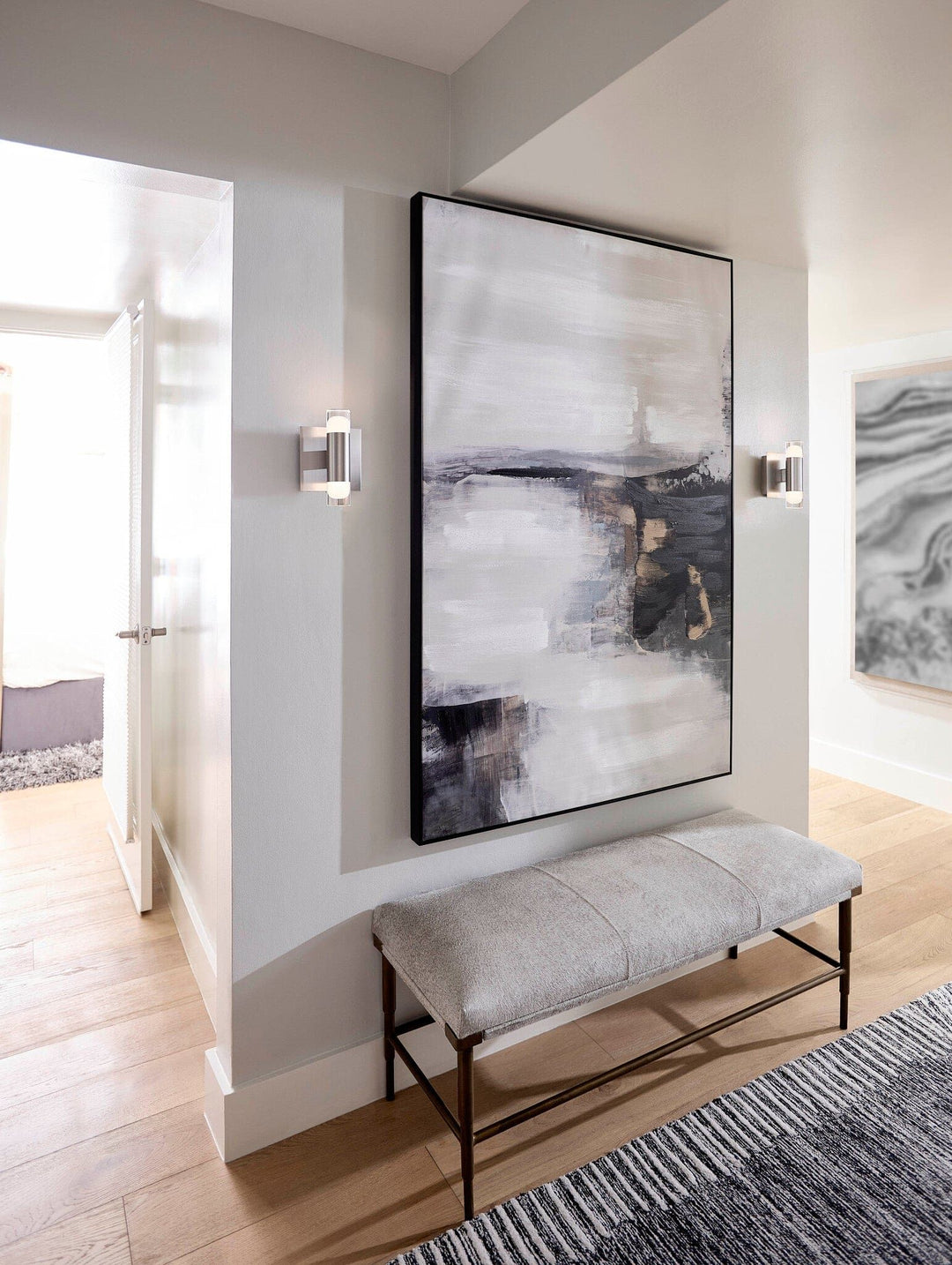 ALARUM Two Light LED Wall Mount - Satin Nickel