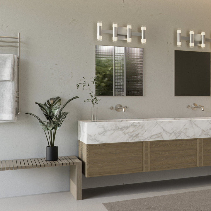 ALARUM Eight Light LED Vanity - Satin Nickel
