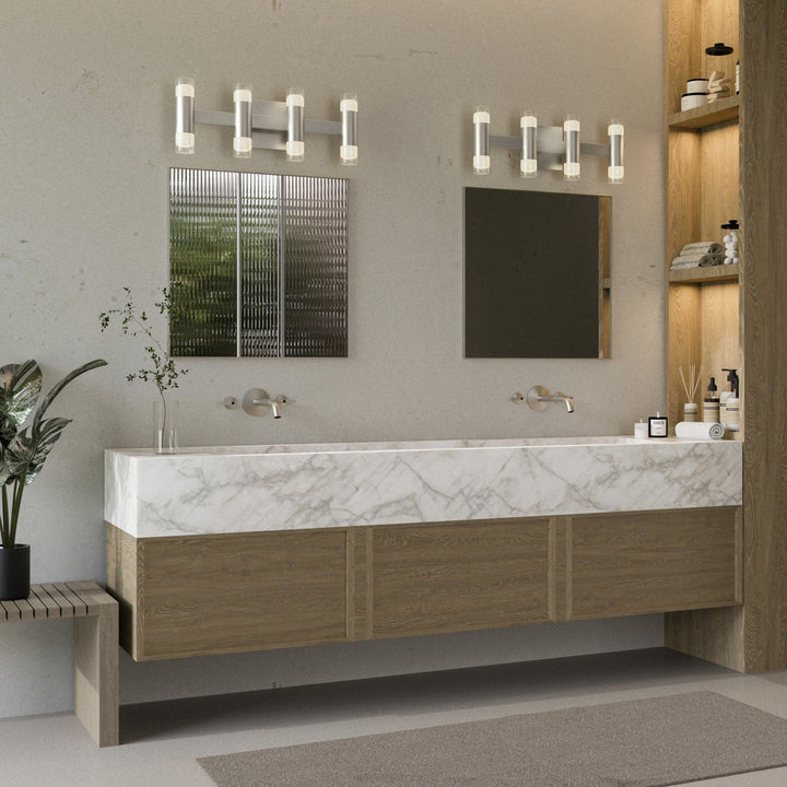 ALARUM Eight Light LED Vanity - Satin Nickel