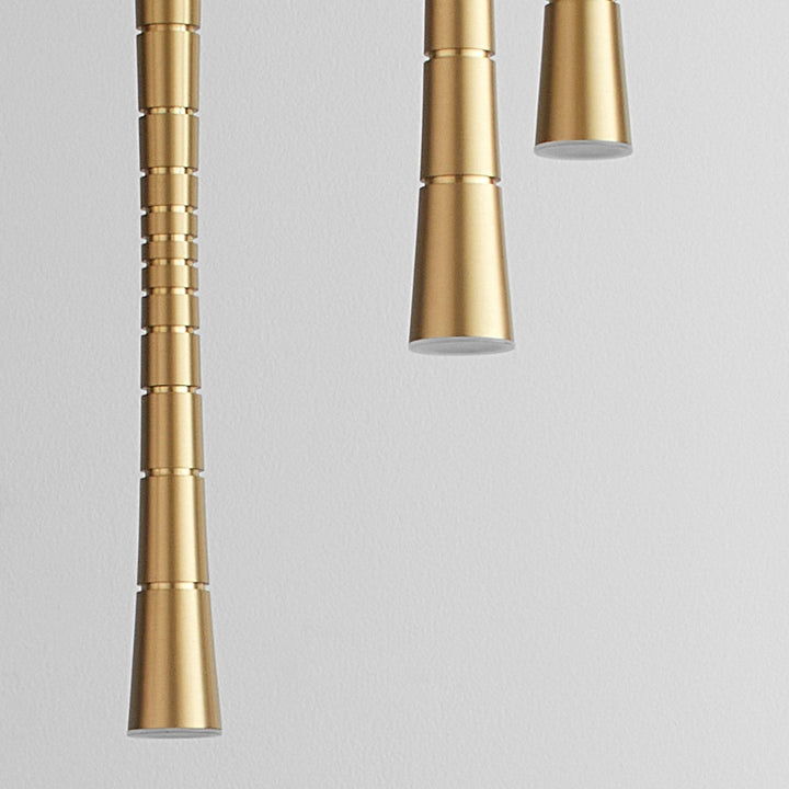 SABRE Five Light CCT LED Pendant - Aged Brass