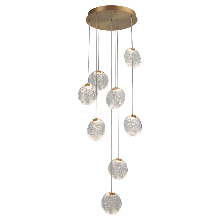 AXIOM Eight Light CCT Pendant - Aged Brass