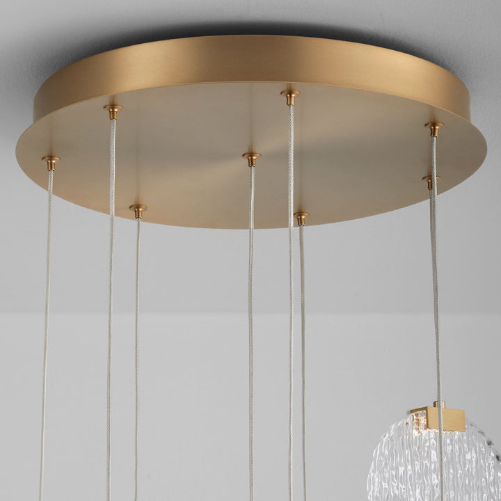 AXIOM Eight Light CCT Pendant - Aged Brass