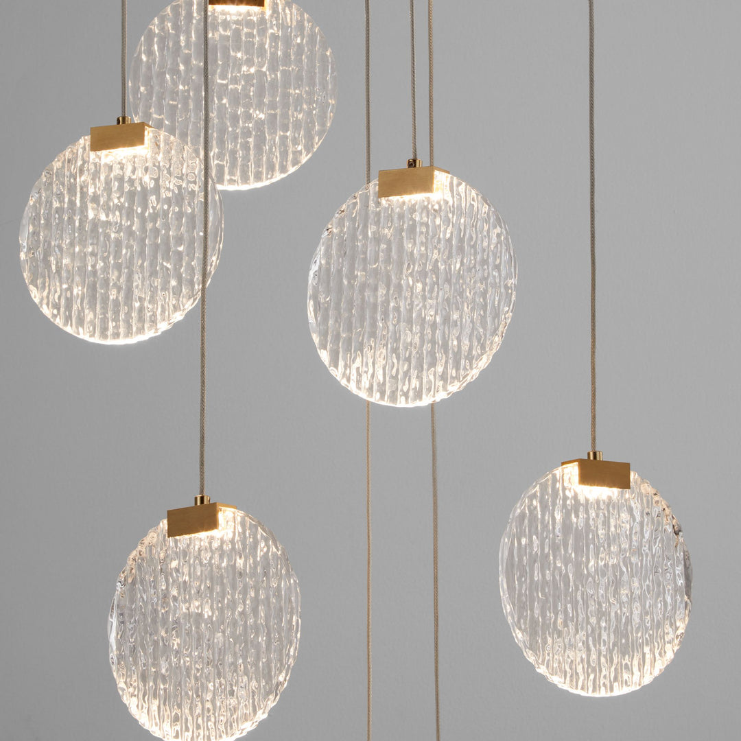 AXIOM Eight Light CCT Pendant - Aged Brass