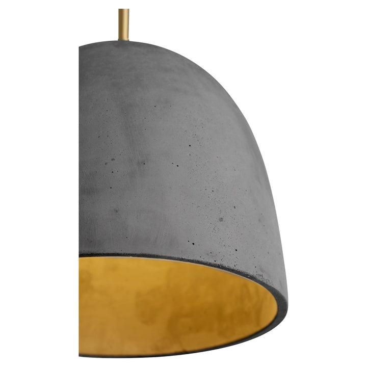 DUNE 12" Pendant -Dark Gray/Aged Brass