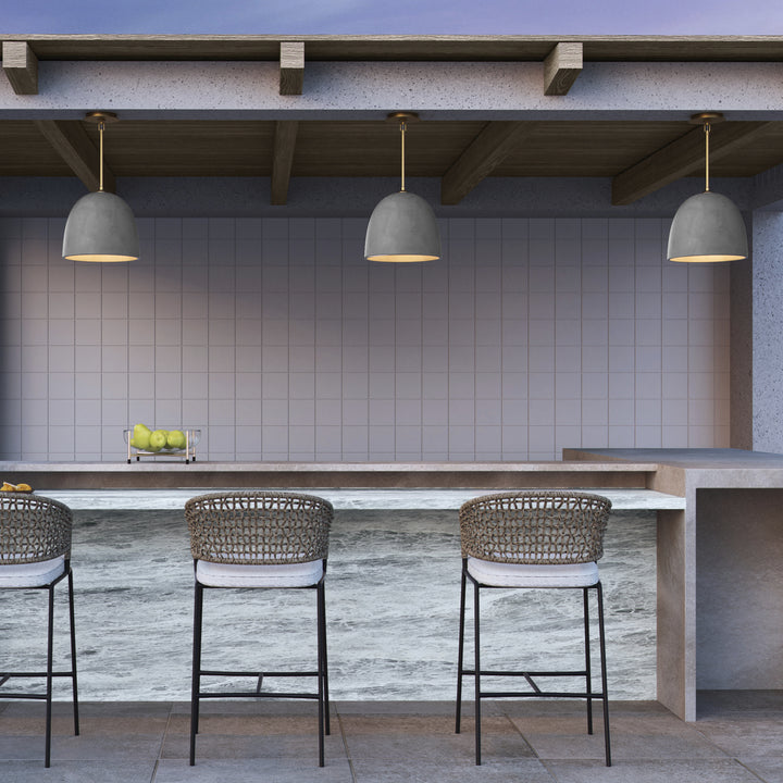 DUNE 12" Pendant -Dark Gray/Aged Brass