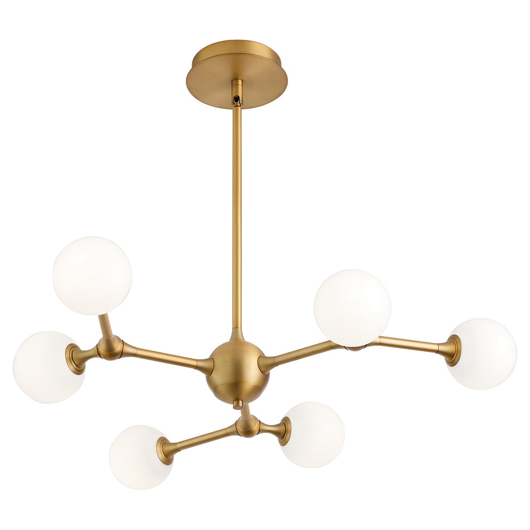 ORBE Six Light 5CCT Chandelier - Brushed Brass
