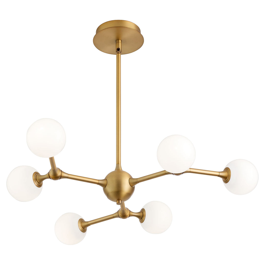 ORBE Six Light 5CCT Chandelier - Brushed Brass