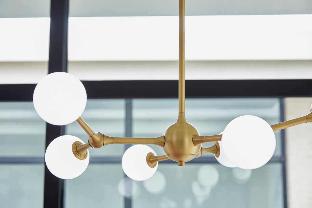 ORBE Six Light 5CCT Chandelier - Brushed Brass