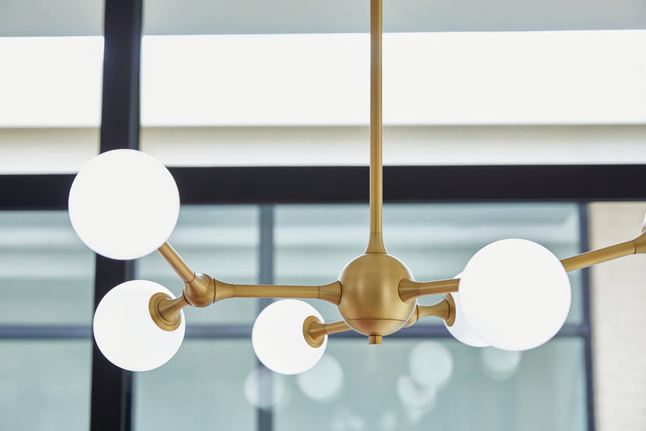 ORBE Six Light 5CCT Chandelier - Brushed Brass