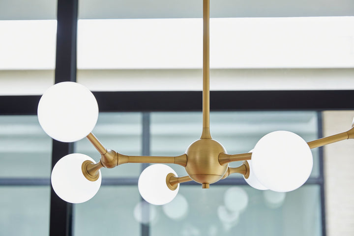 ORBE Six Light 5CCT Chandelier - Brushed Brass