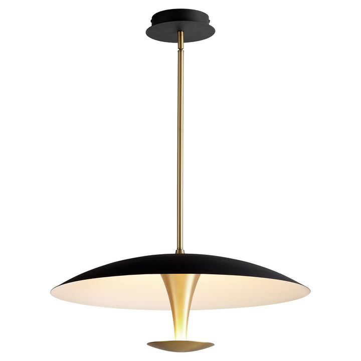 SPACELY 26" Pendant -3000k- Black/Aged Brass