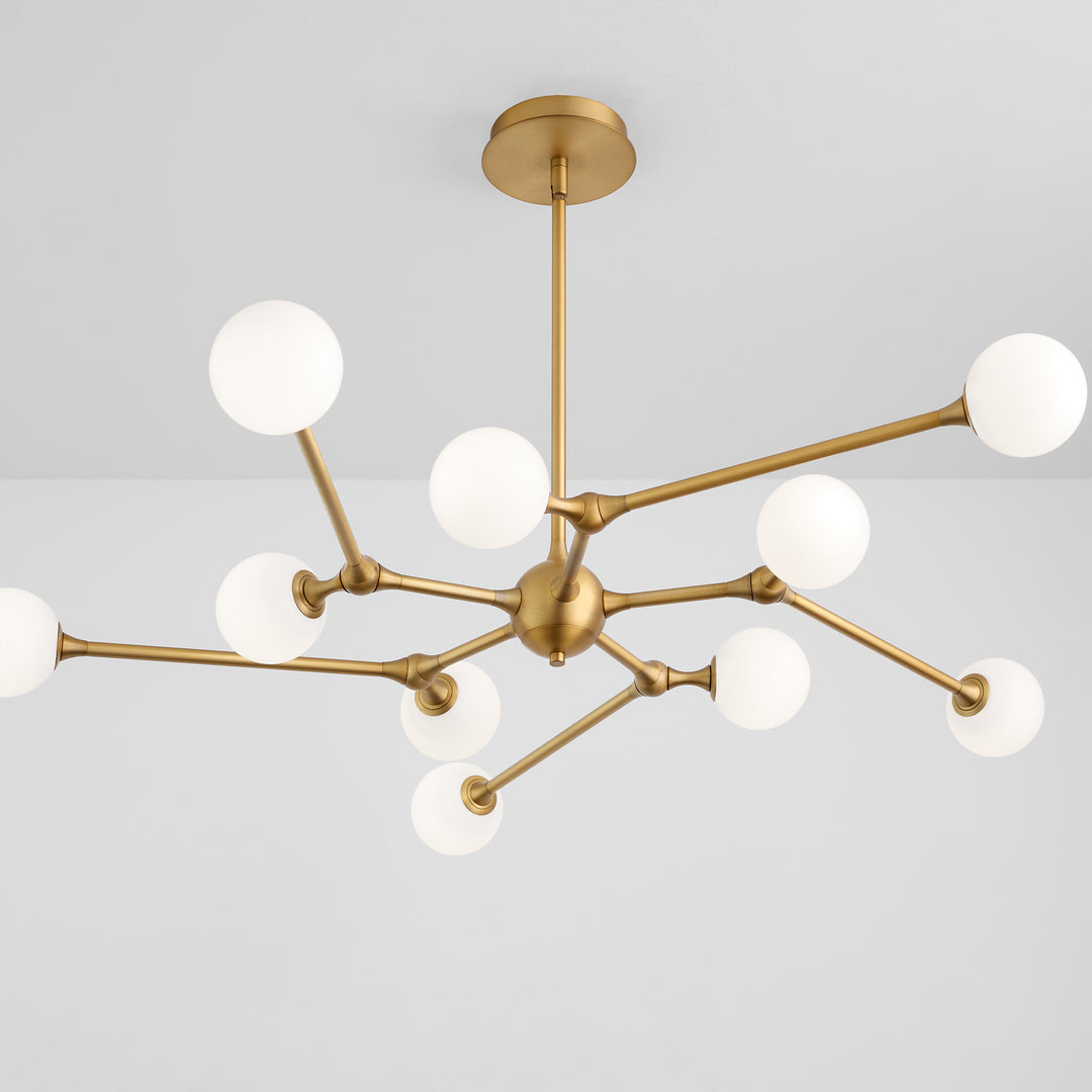 ORBE Ten Light 5CCT Chandelier - Brushed Brass
