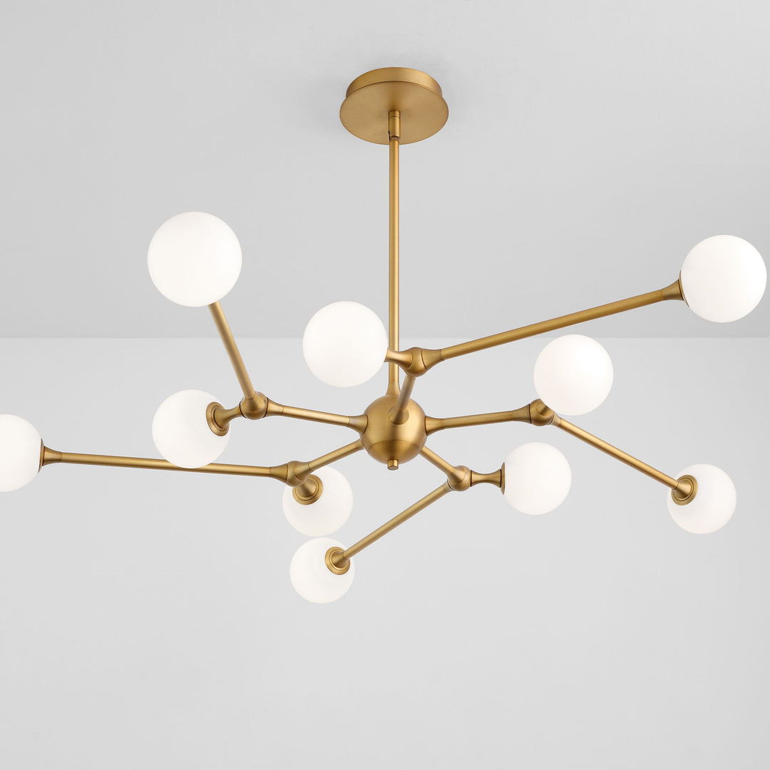 ORBE Ten Light 5CCT Chandelier - Brushed Brass