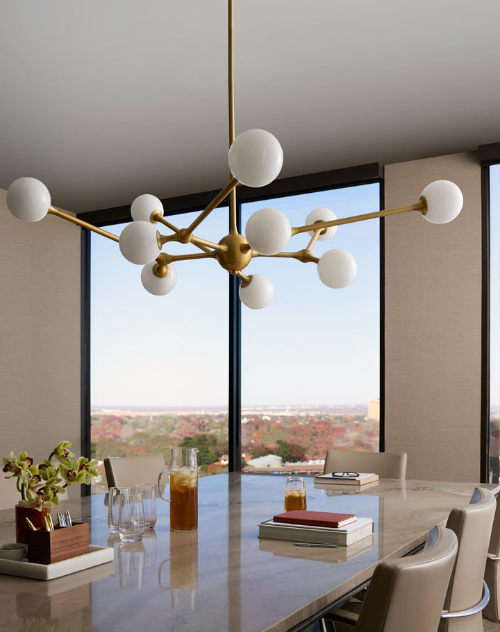 ORBE Ten Light 5CCT Chandelier - Brushed Brass