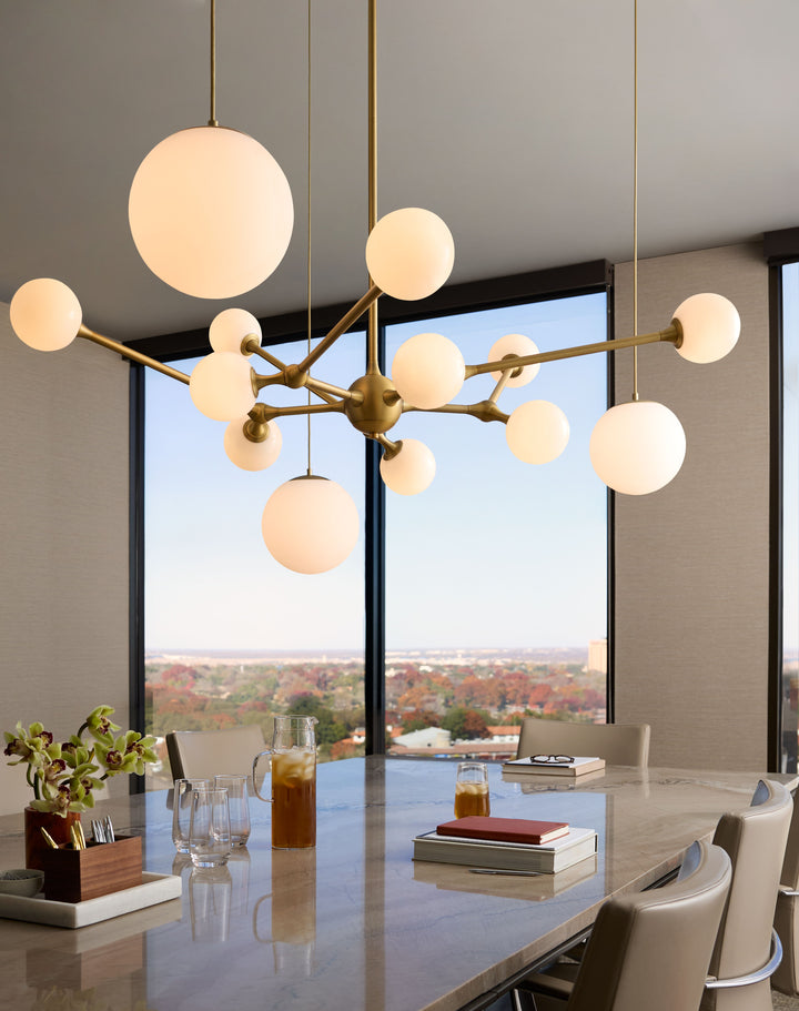 ORBE Ten Light 5CCT Chandelier - Brushed Brass