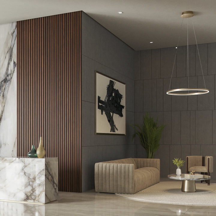 CIRCULO 32" Pendant -3000k- Aged Brass