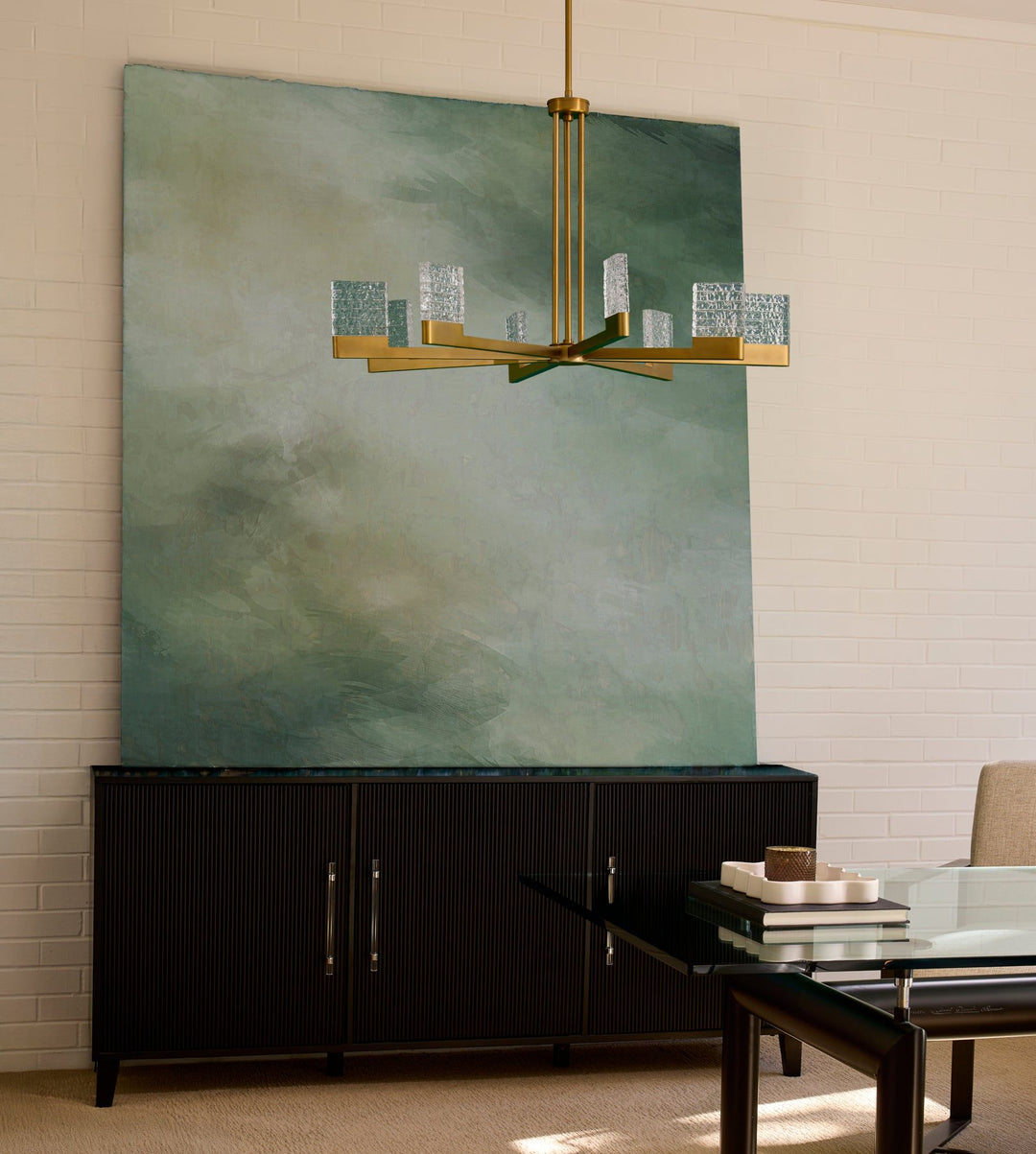 GAMMA 6 Light 5CCT LED Chandelier - Brushed Brass