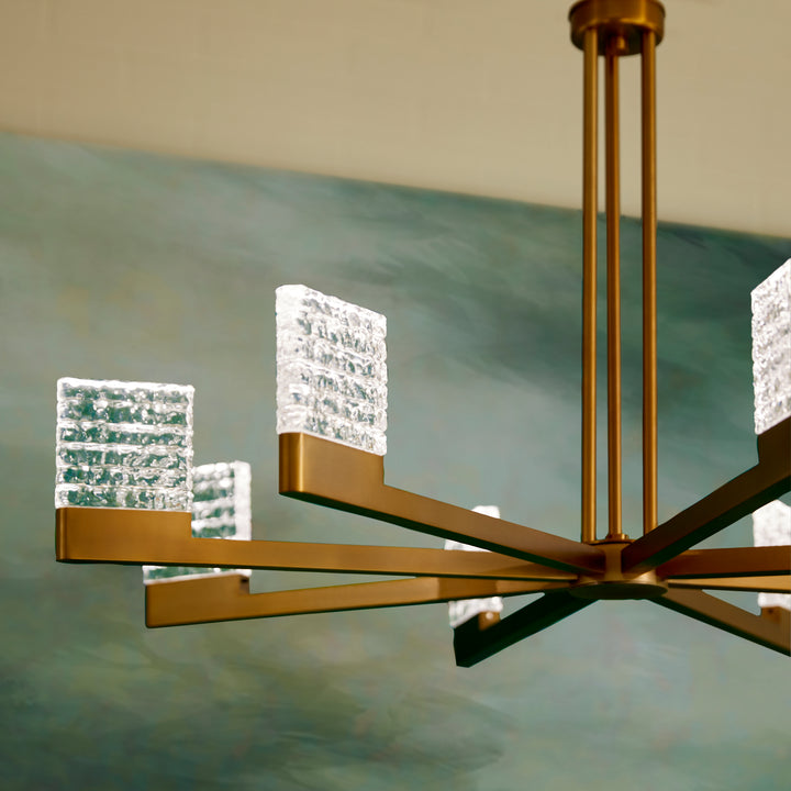 GAMMA 6 Light 5CCT LED Chandelier - Brushed Brass