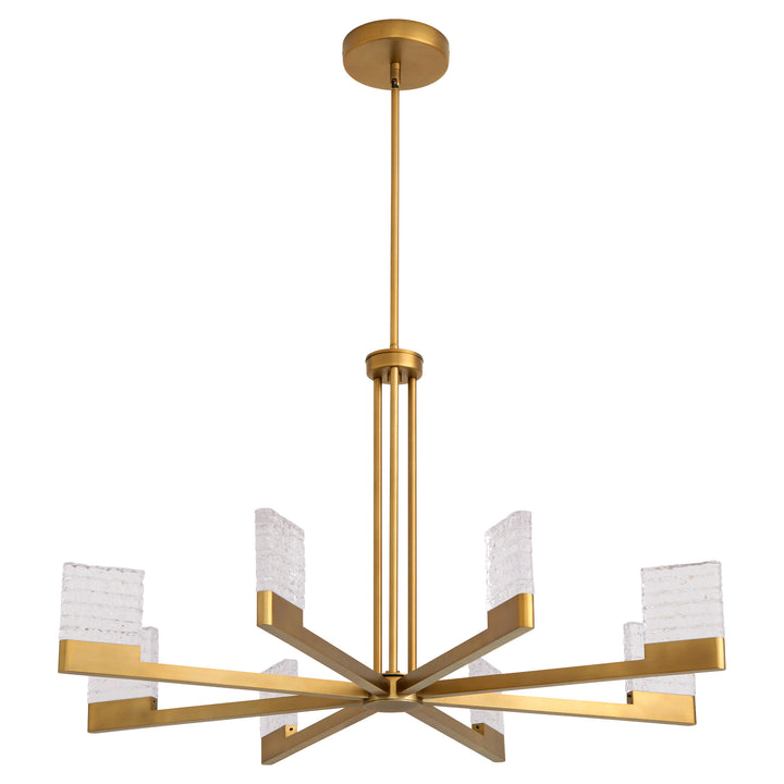 GAMMA 8 Light 5CCT LED Chandelier - Brushed Brass