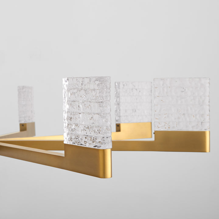 GAMMA 8 Light 5CCT LED Chandelier - Brushed Brass