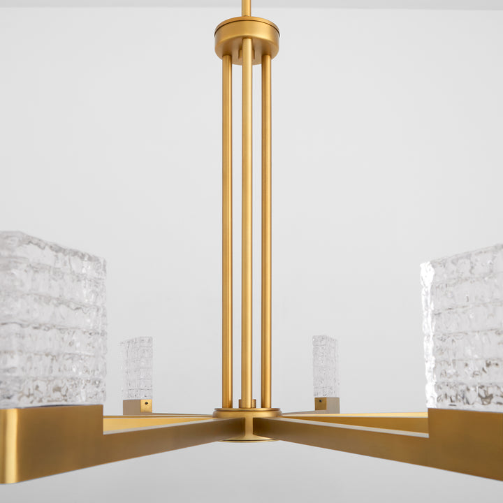GAMMA 8 Light 5CCT LED Chandelier - Brushed Brass