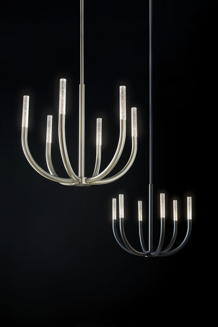 PRESTO! Six Light Chandelier -3000k- Satin Nickel