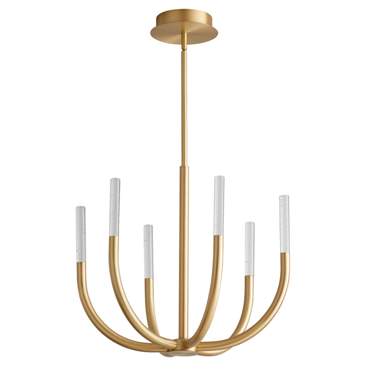 PRESTO! Six Light Chandelier -3000k- Aged Brass