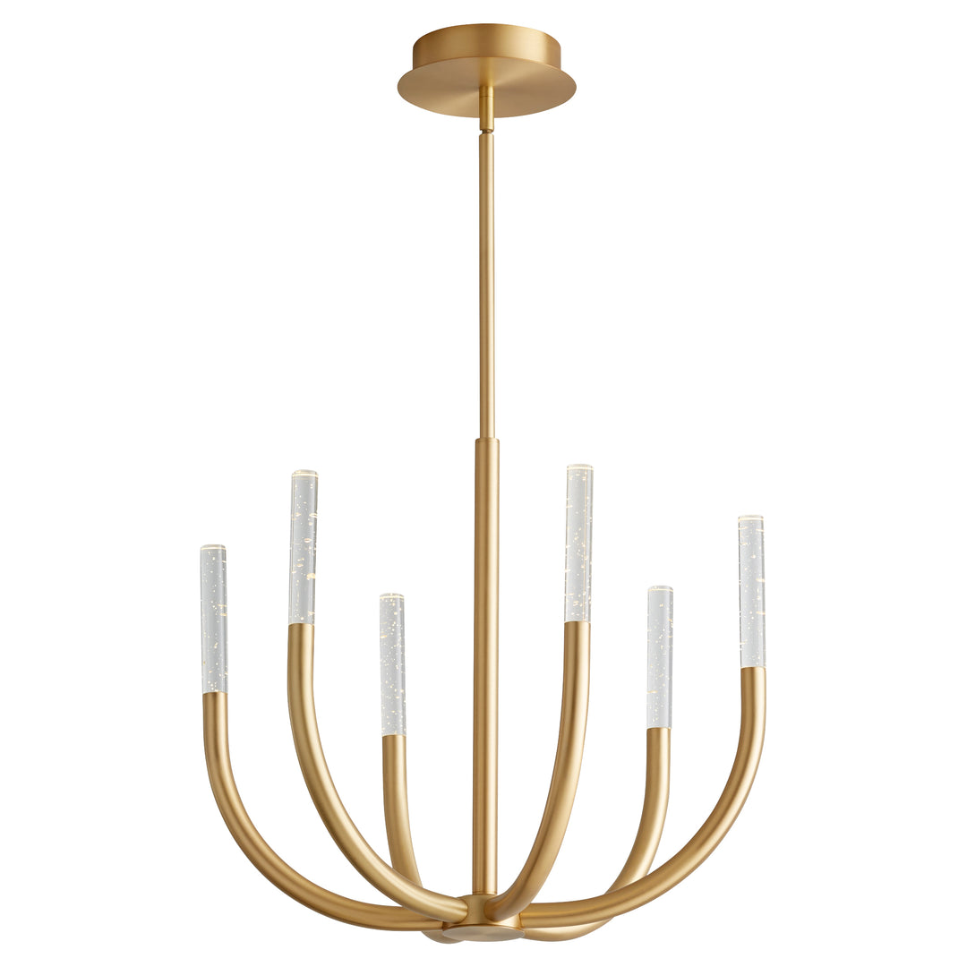 PRESTO! Six Light Chandelier -3000k- Aged Brass