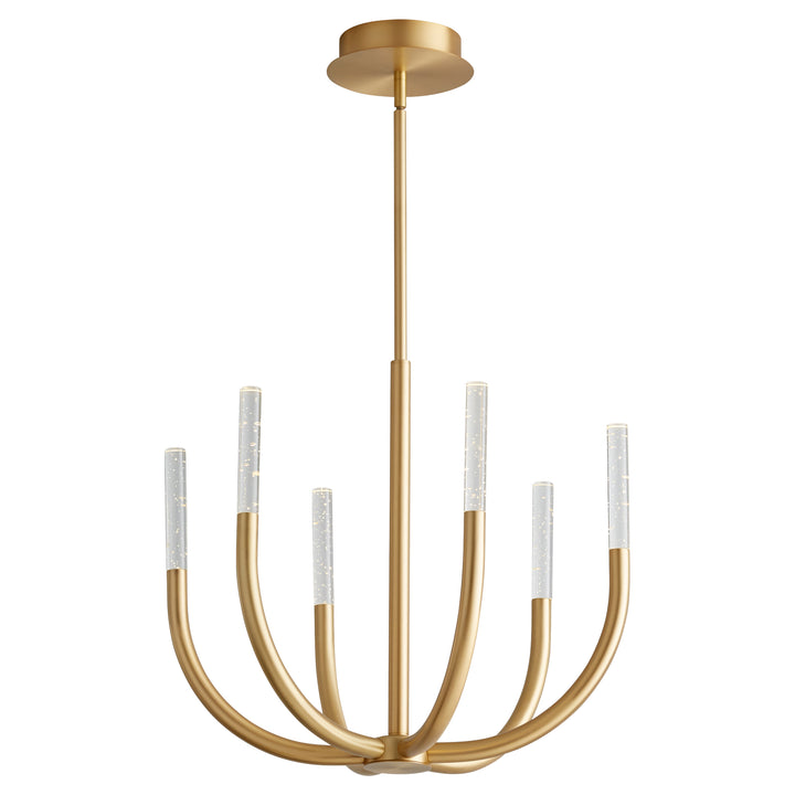 PRESTO! Six Light Chandelier -3000k- Aged Brass