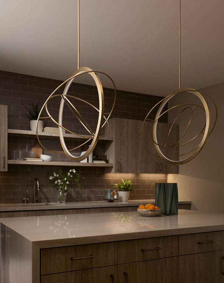 GALILEI 29" 5CCT LED Pendant - Aged Brass
