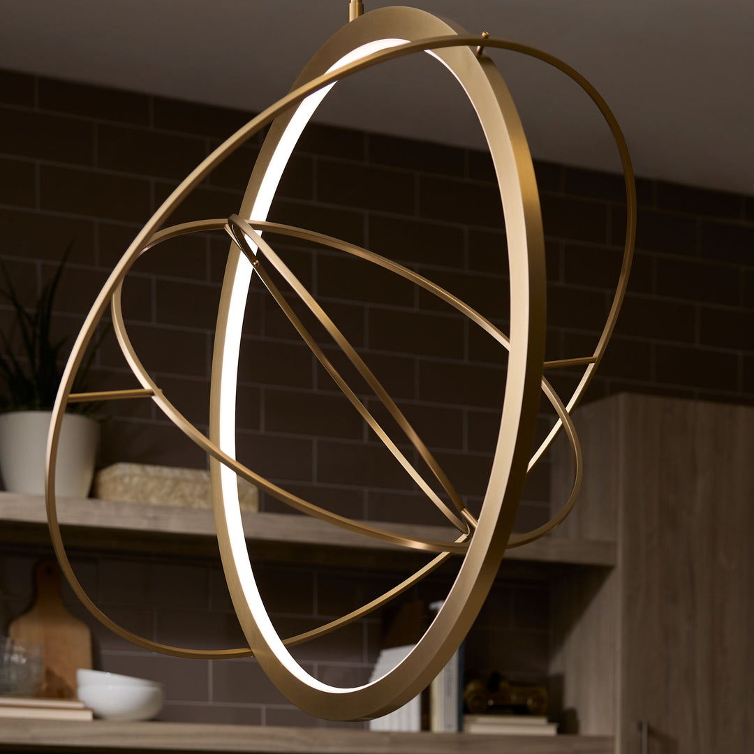 GALILEI 29" 5CCT LED Pendant - Aged Brass