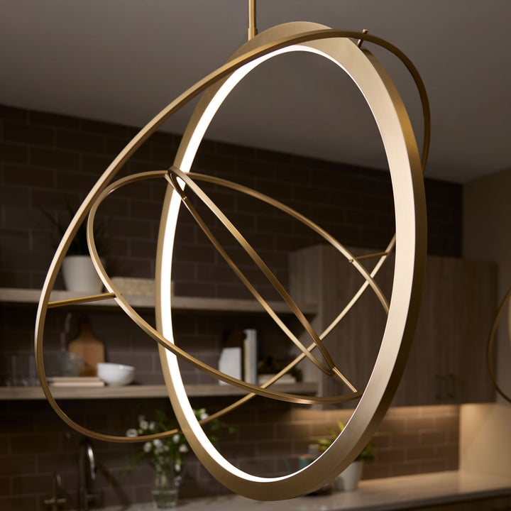 GALILEI 29" 5CCT LED Pendant - Aged Brass