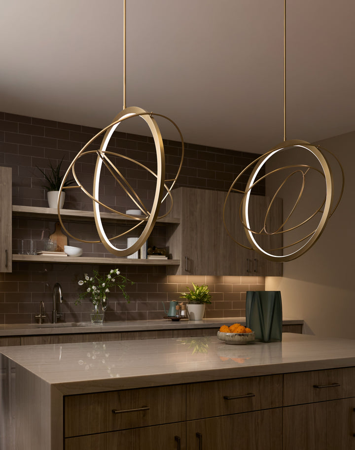 GALILEI 29" 5CCT LED Pendant - Aged Brass