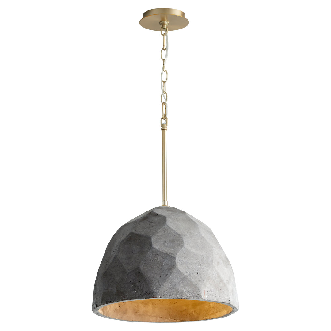 MARIA 16" Pendant - Dark Gray/Aged Brass