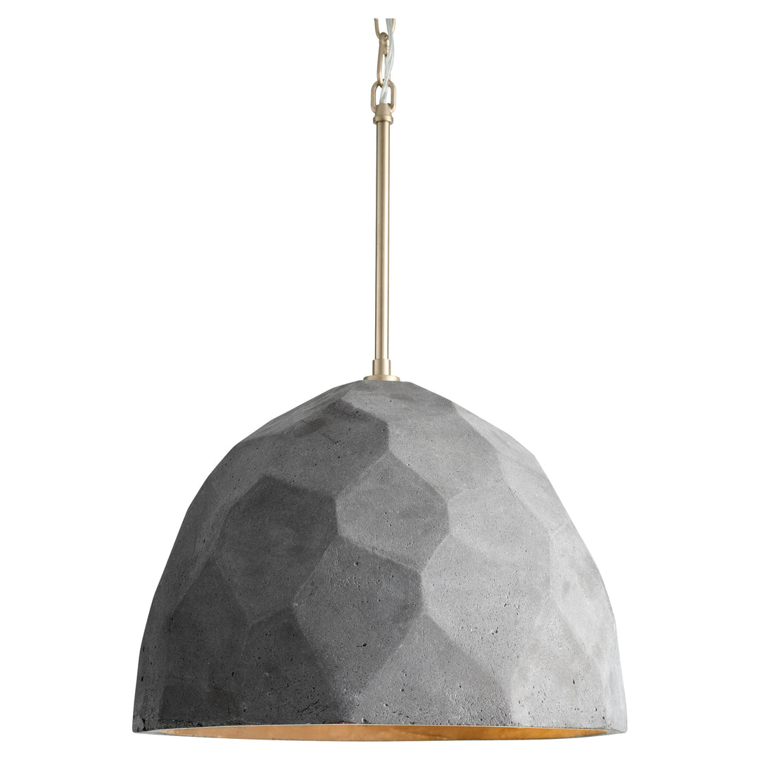 MARIA 16" Pendant - Dark Gray/Aged Brass